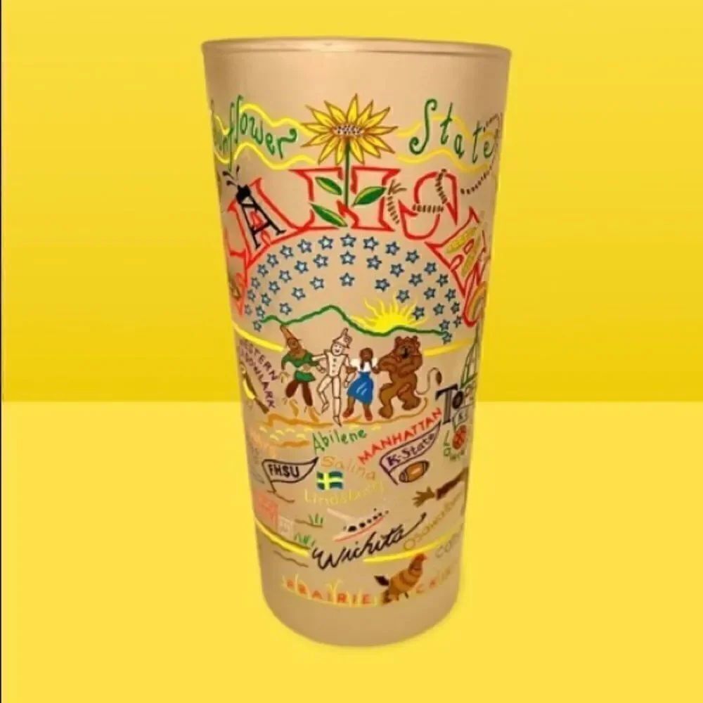 Catstudio “Kansas” Frosted Souvenir Glass Used Only As Set Dressing On TV Show.